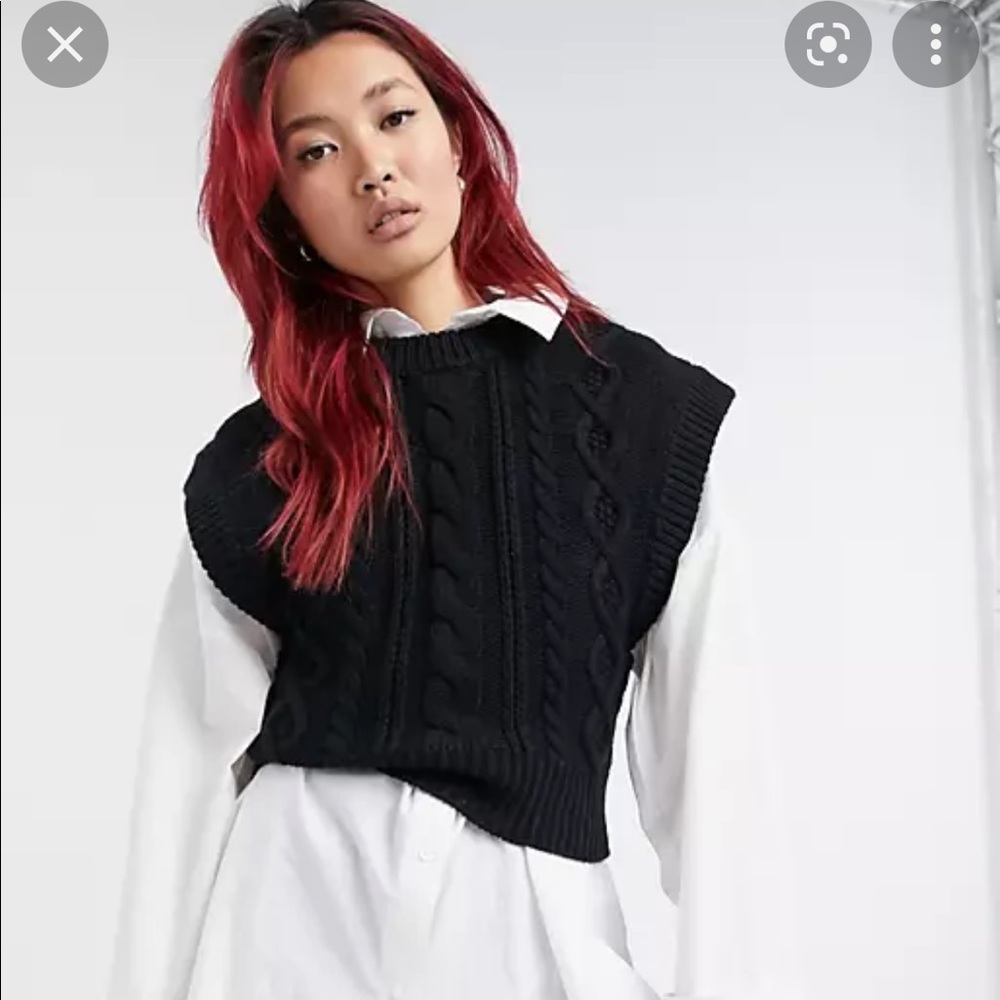& other stories Wool cable knit vest